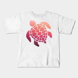 pink sunset ombre sea turtle Kids T-Shirt